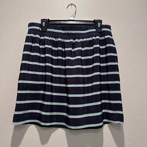 Club Monaco Navy Blue Green White Striped Tonni Skirt Size Large‎ Silk
